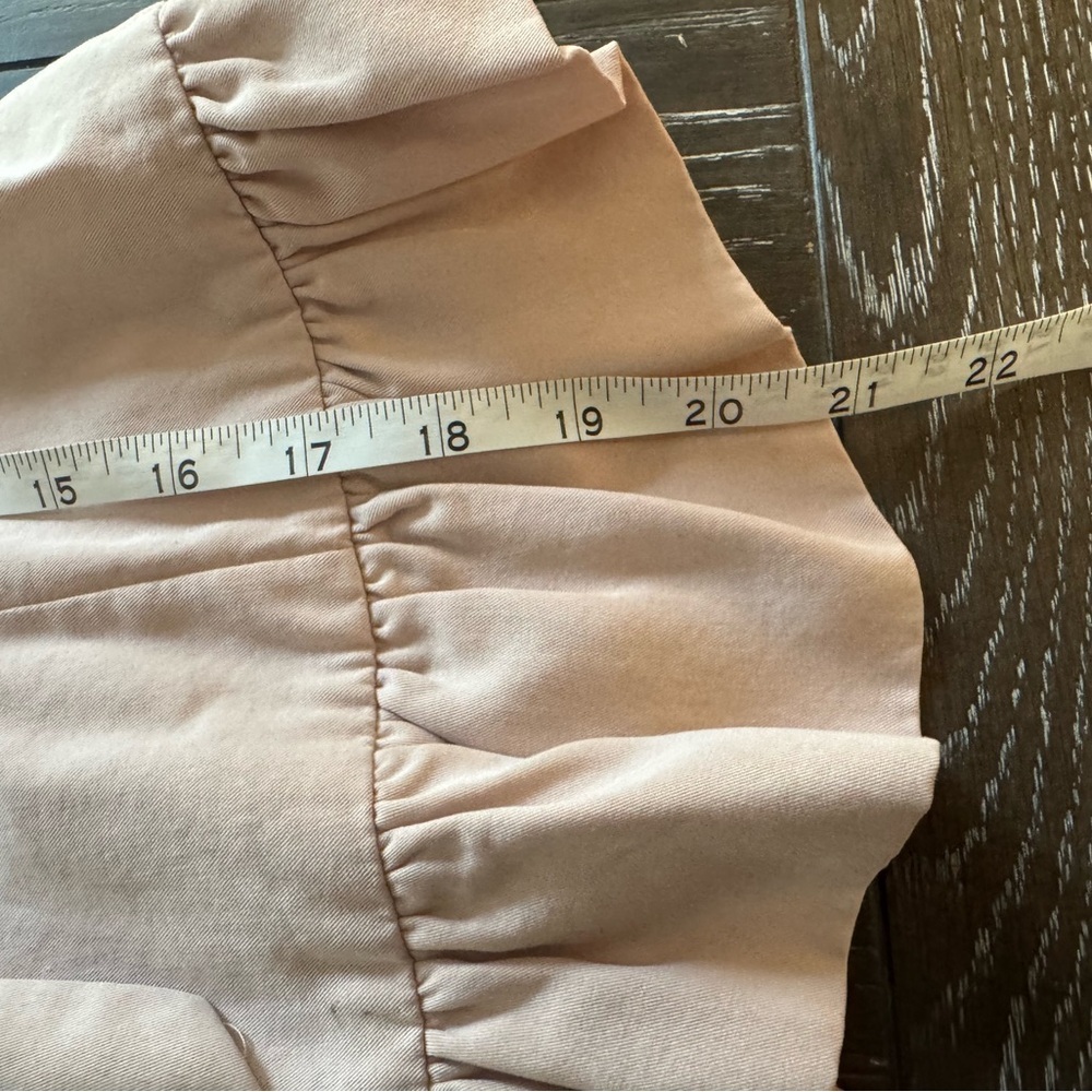 Cartonnier Light Pink/Beige Ruffle-Trim Open Style Size M Lightweight Blazer - Picture 10 of 12